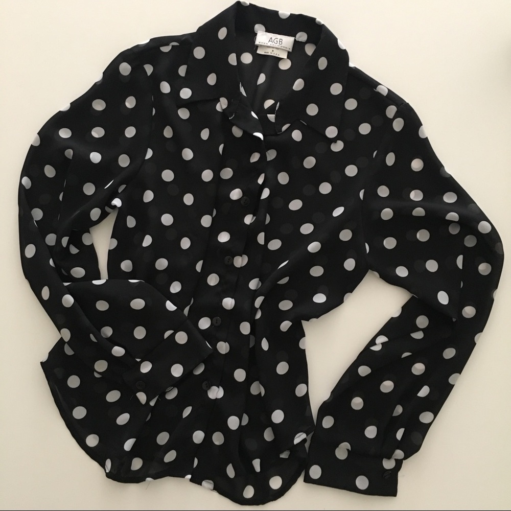 AGB Polka dot Longsleeve blouse Size M